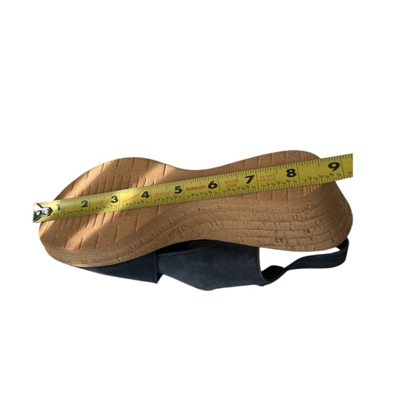 Mila Paoli Blue Suede Wedge Sandals Size 7.5 - Picture 12 of 12